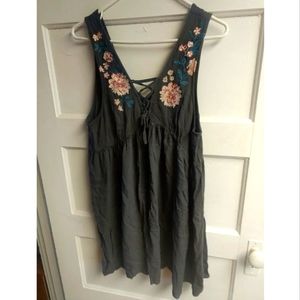 Floral sleeveless peasant style dress